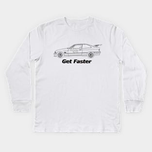 BMW 325is #93 Get Faster Kids Long Sleeve T-Shirt